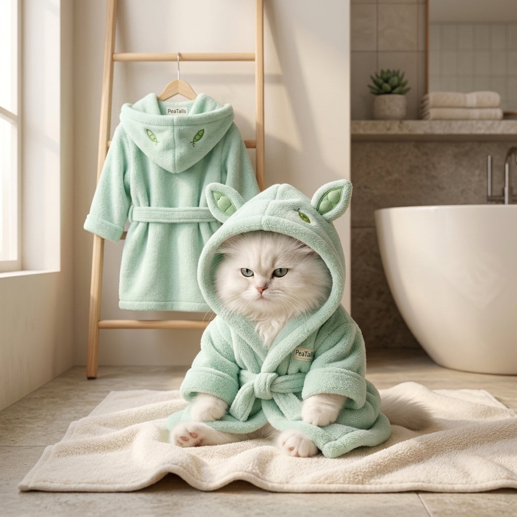PeaTails™ Ultra-Absorbent Eco Pea-Fiber Pet Bathrobe