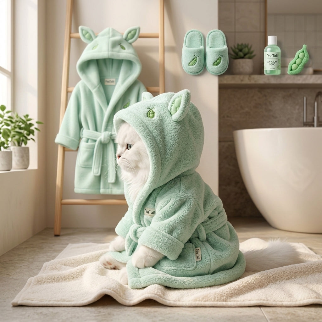 PeaTails™ Ultra-Absorbent Eco Pea-Fiber Pet Bathrobe