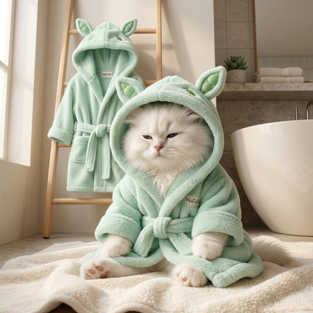 PeaTails™ Ultra-Absorbent Eco Pea-Fiber Pet Bathrobe