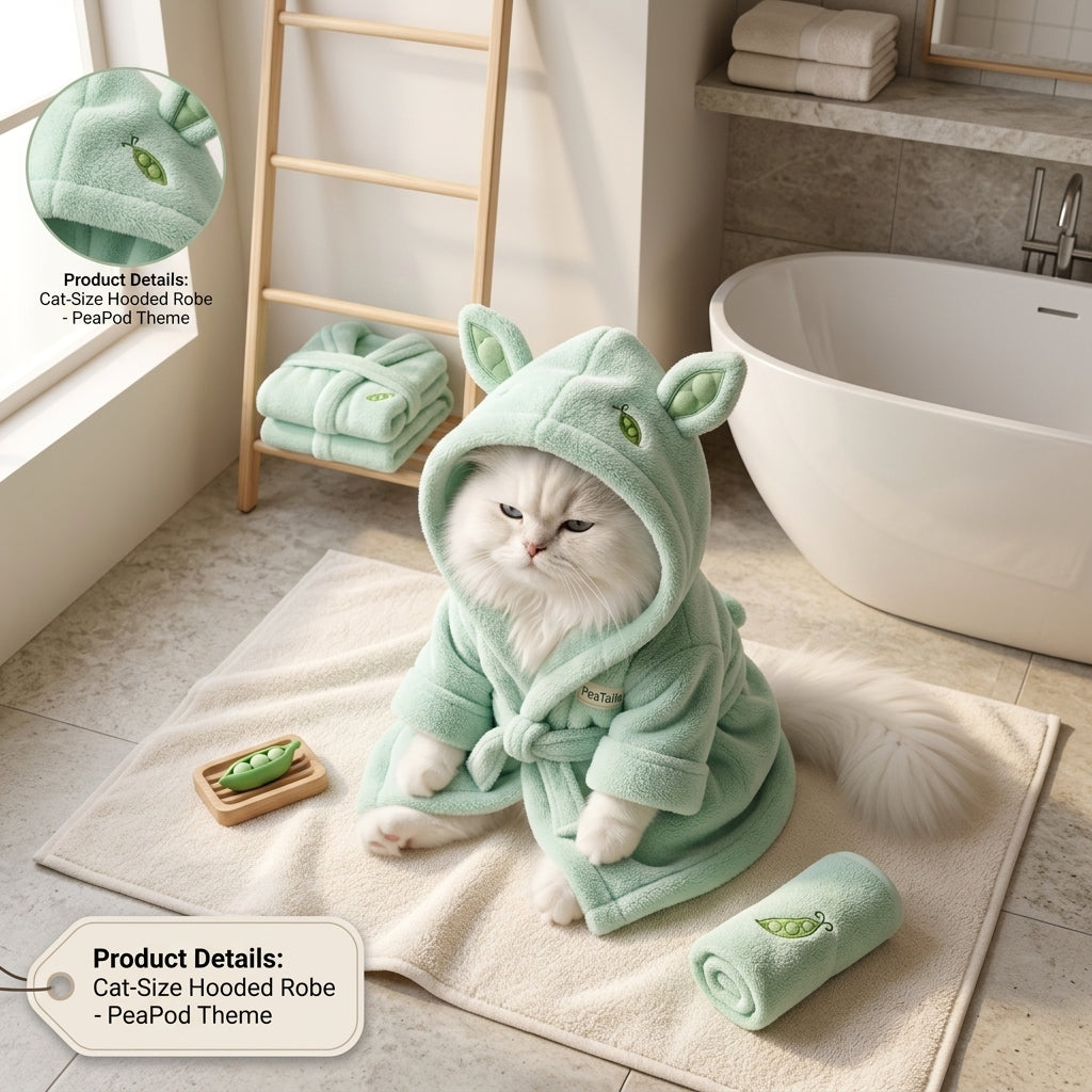 PeaTails™ Ultra-Absorbent Eco Pea-Fiber Pet Bathrobe